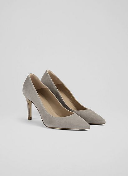 Floret Grey Suede Pointed Toe Courts
