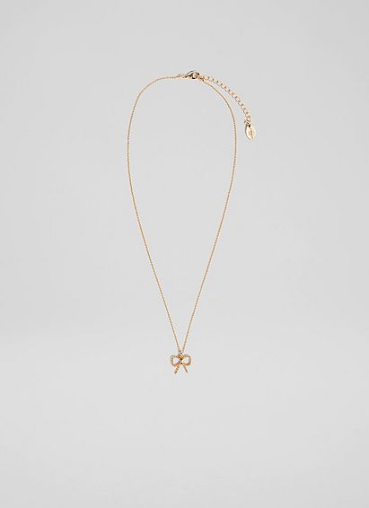 Amelie Gold Bow Necklace