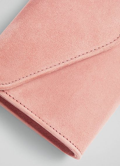 Dominica Clay Pink Suede Clutch Bag