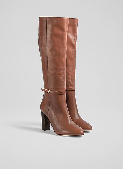 Morgan Tan Leather Knee-High Boots