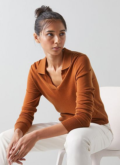 Sophie Toffee Merino Wool Knitted Top