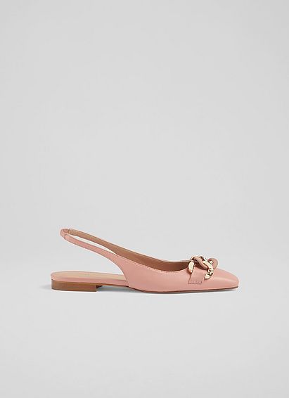 Carmen Pink Leather Slingback Flats