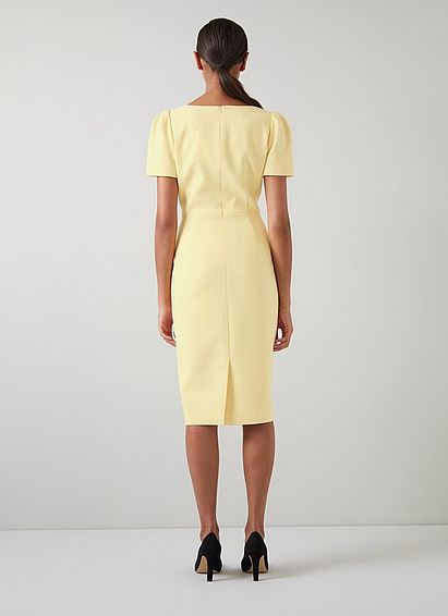 Rebecca Lemon Crepe Shift Dress