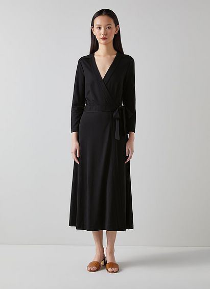 Juno Black Wrap Dress
