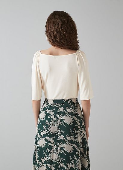 Maddie Cream Ecovero? Square Neck Top