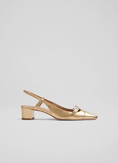 Gracie Gold Patent Block Heel Slingbacks