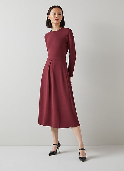 Maria Cabernet Red Fit and Flare Ecovero? Dress