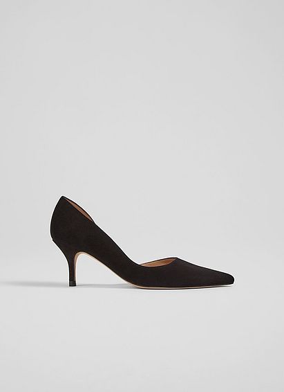 Hazel Black Suede D'Orsay Courts