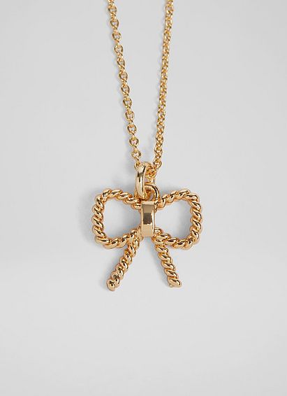Amelie Gold Bow Necklace