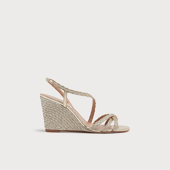 Shiela Gold Rope Wedge Sandals