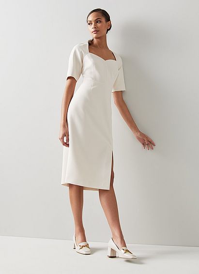 Lux Cream Crepe Shift Dress