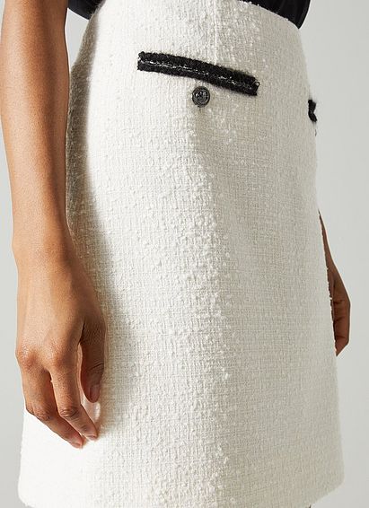 Charlee Cream Tweed Skirt