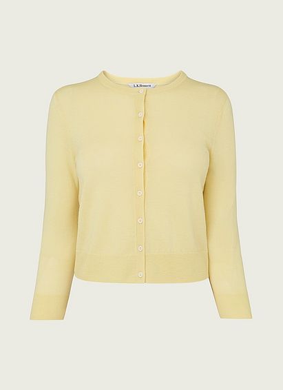 Bonnie Yellow Merino Wool Cardigan