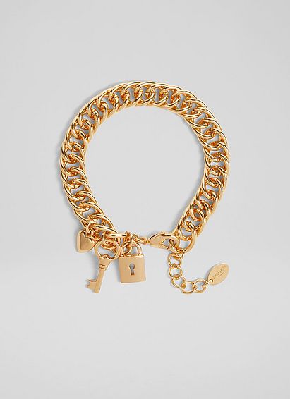 Adina Chunky Gold Charm Bracelet