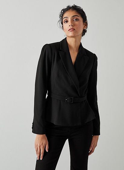 Nina Black Peplum Jacket
