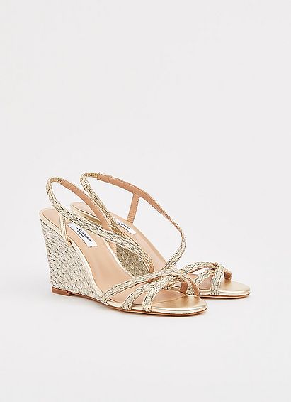 Shiela Gold Rope Wedge Sandals