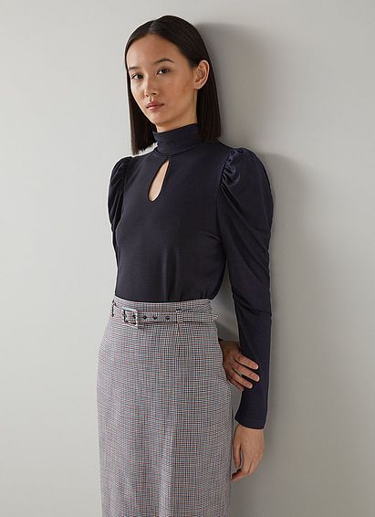 Keira Black Keyhole Detail Ecovero? Top