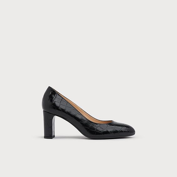 Winola Black Croc Effect Courts