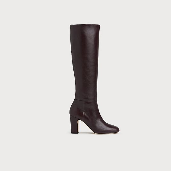 Kristen Bordeaux Nappa Leather Knee Boots