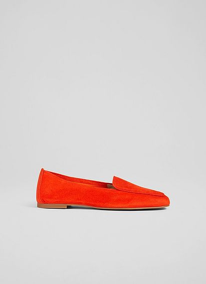 Tina Orange Suede Square Toe Flats
