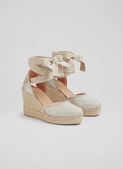 Sophie Gold Canvas Espadrilles