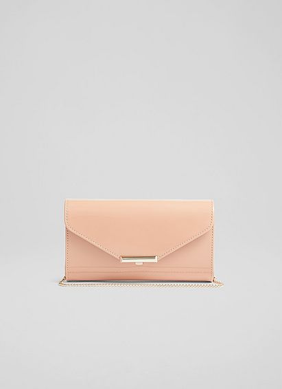 Lucy Beige Patent Leather Clutch