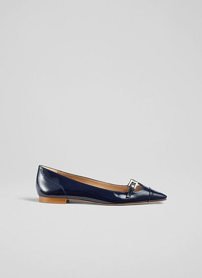 Aurora Navy Patent Leather Flats