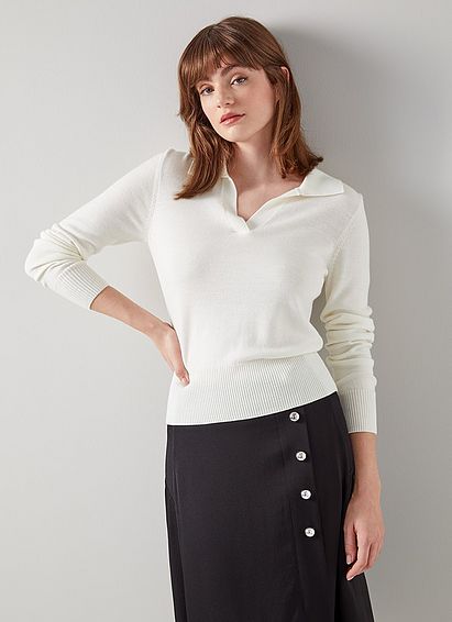 Sophie Cream Merino Wool Knitted Top
