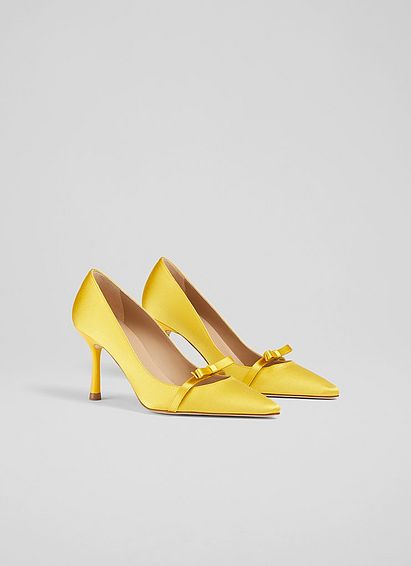 Viola Yellow Satin Bow Front Courts