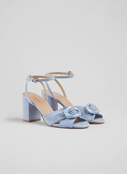Margot Pale Blue Suede Eternity Ring Sandals