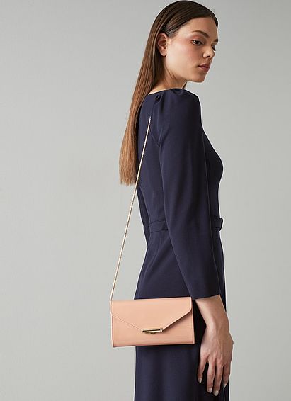 Lucy Beige Patent Leather Clutch