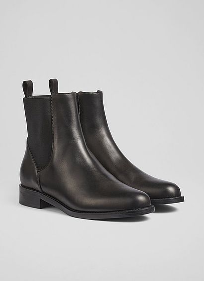 Clara Black Leather Chelsea Boots