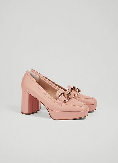 Kristina Pink Leather Platform Courts