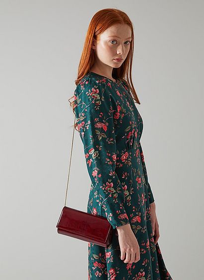 Erin Red Patent Leather Clutch Bag