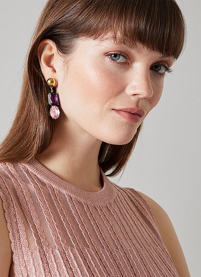 Fiona Pastel Colour Crystal Drop Earrings