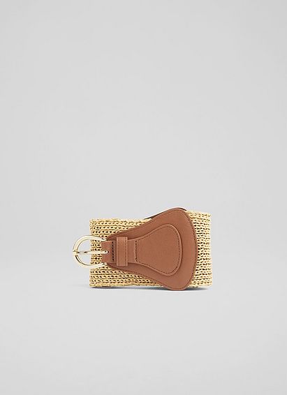 Gemima Tan Straw Wide Belt