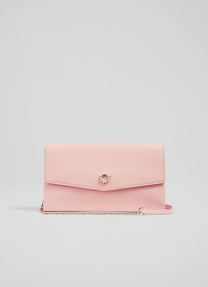 Mason Pink Leather Clutch Bag