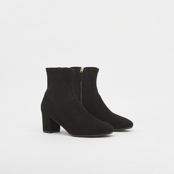 Alexis Black Suede Ankle Boots