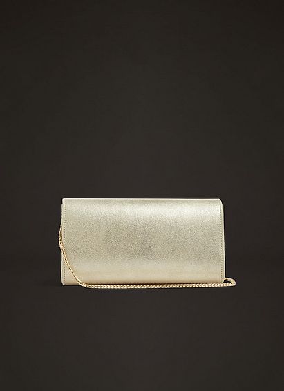 Lucy Soft Gold Suede Clutch