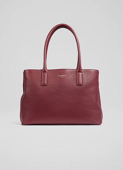 Lilian Burgundy Grainy Leather Tote Bag