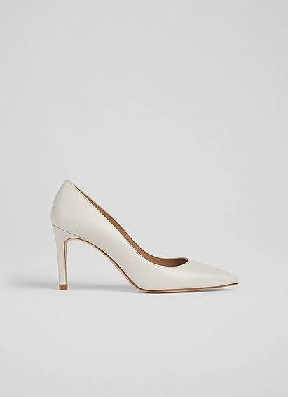 Floret Cream Leather Pointed Toe Courts