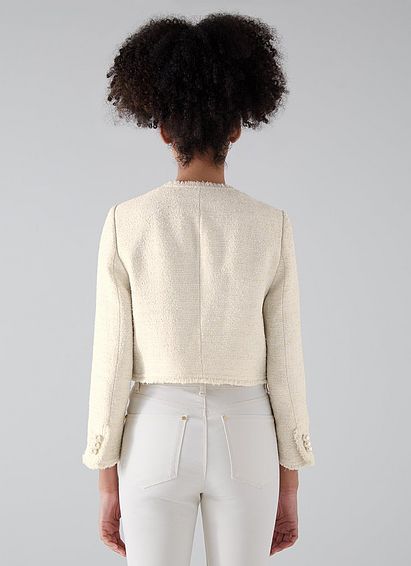Celeste Cream Tweed Cropped Jacket