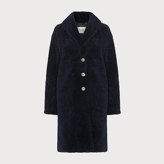 Oscar Navy Shearling Coat