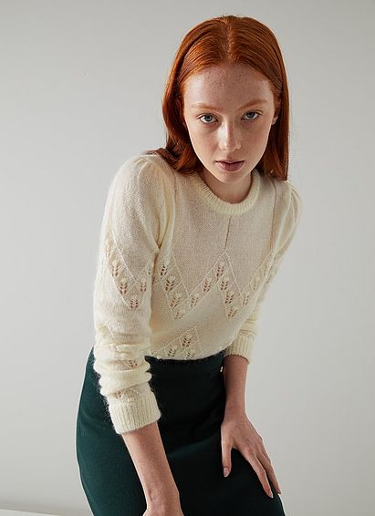 Ebba Cream Mohair-Blend Bubble Knit Jumper