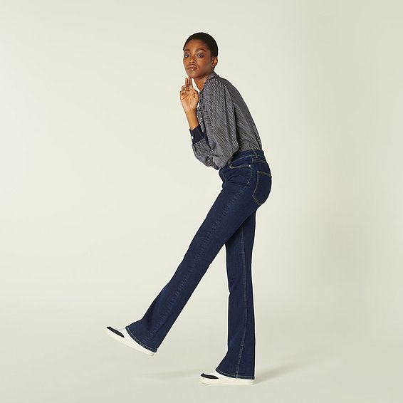 Cora Indigo Denim Flared Jeans