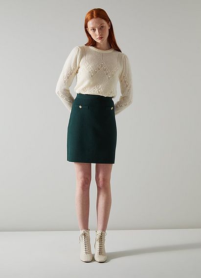 Ebba Cream Mohair-Blend Bubble Knit Jumper