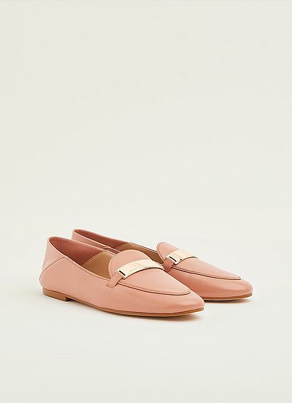 Paola Rose Leather Loafers