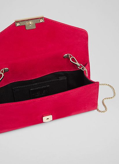 Lucy Roca Red Suede Clutch