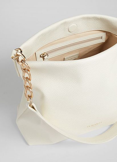 Rebecca Cream Leather Hobo Bag