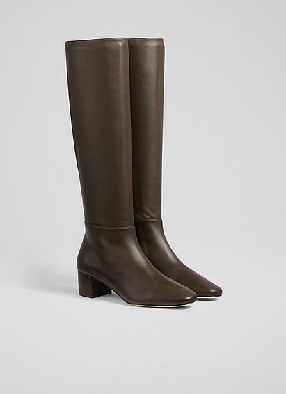 Karen Brown Leather Knee-High Boots